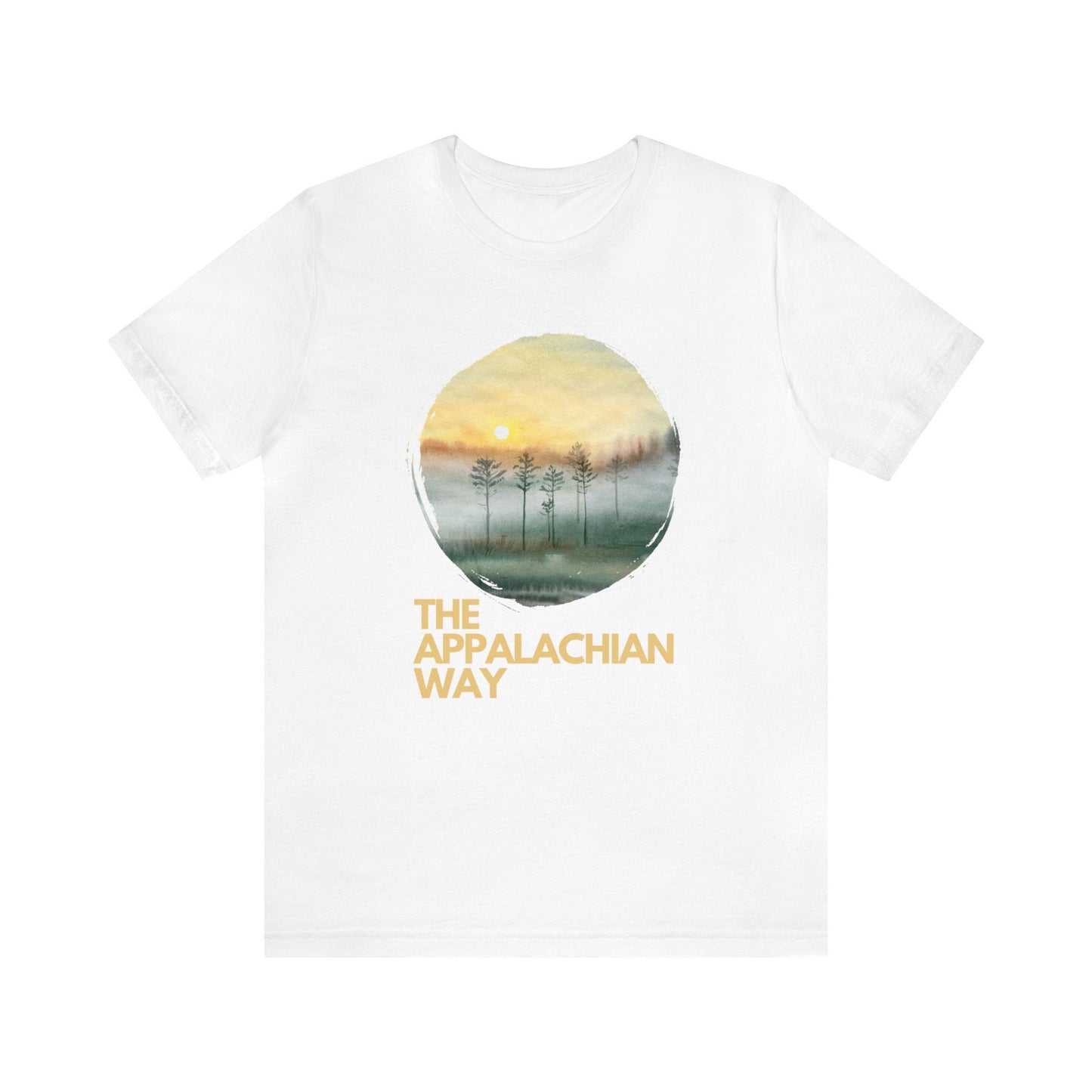 Foggy Sunrise The Appalachian Way Short Sleeve T-shirt | Camping Shirt, Forest Themed Shirt, Sunset Themed Shirt, Wildlife Tee, Wilderness