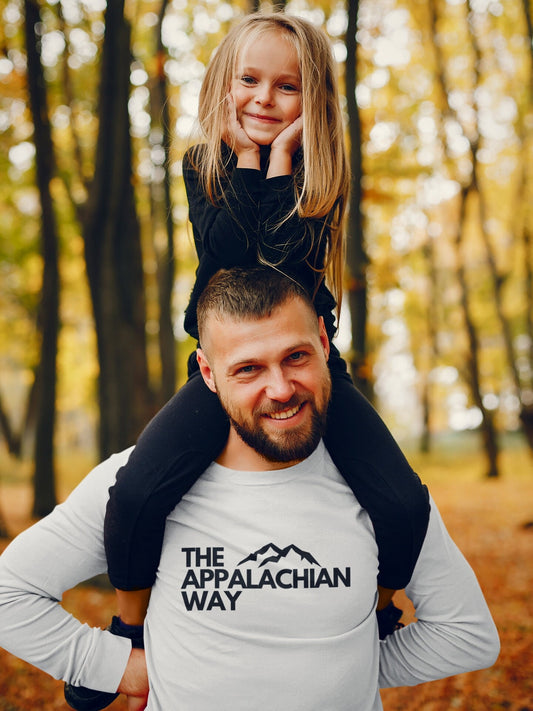 The Appalachian Way Logo Long Sleeve Shirt | Nature TShirt Men | Peak Landscape  | Mountain TShirt | Casual Unisex TShirt | Camping Shirt
