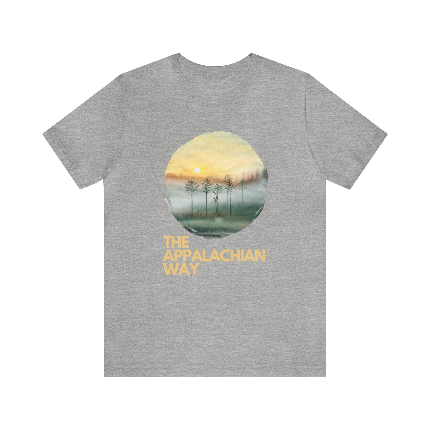 Foggy Sunrise The Appalachian Way Short Sleeve T-shirt | Camping Shirt, Forest Themed Shirt, Sunset Themed Shirt, Wildlife Tee, Wilderness
