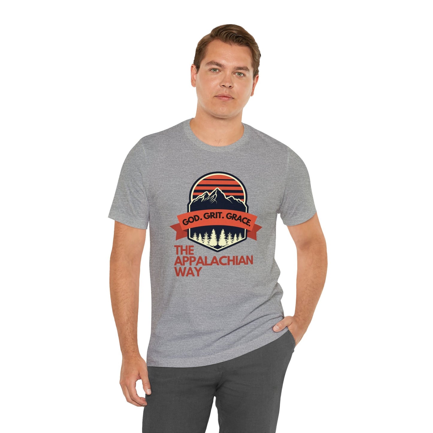 God Grit Grace Mountain The Appalachian Way Short Sleeve T-shirt | Camping Shirt | Forest Shirt | Adventure Is Calling| Wildlife| Wilderness