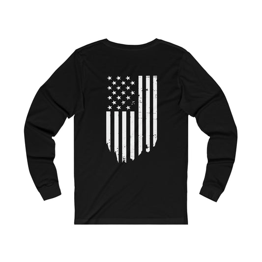 Distressed USA Flag The Appalachian Way Long Sleeved Shirt | American USA Flag | Patriotic | Land Of The Free United States Of America Men's