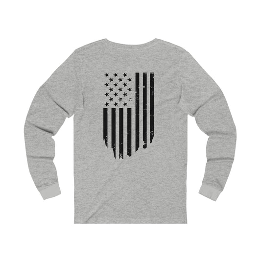 The Appalachian Way Distressed USA Flag Long Sleeved Shirt | American USA Flag | Patriotic | Land Of The Free United States Of America Men's