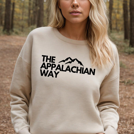 The Appalachian Way Logo Heavy Blend Crewneck Sweatshirt | lifestyle sweater, outdoors, nature, camping, hiking sweater, gifts for him her
