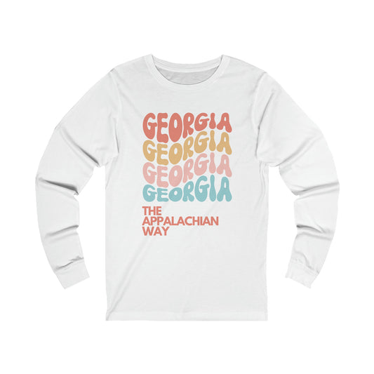 Retro Georgia USA State The Appalachian Way Long Sleeve Shirt | Vintage State Shirt | Boho State Shirt