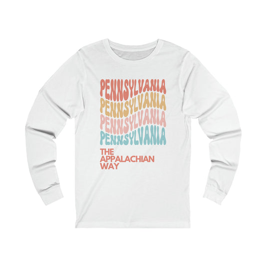 Retro Pennsylvania USA State The Appalachian Way Long Sleeve Shirt | Vintage State Shirt | Boho State Shirt