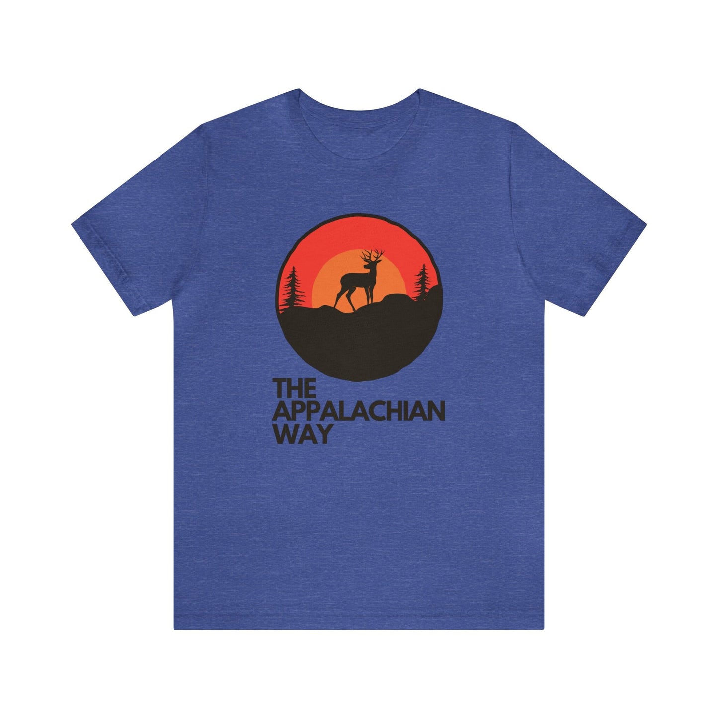 Sunrise Deer The Appalachian Way Short Sleeve T-shirt | Nature shirt, deer hunting shirt, gifts for him, unisex, outdoor shirt, mountain tee