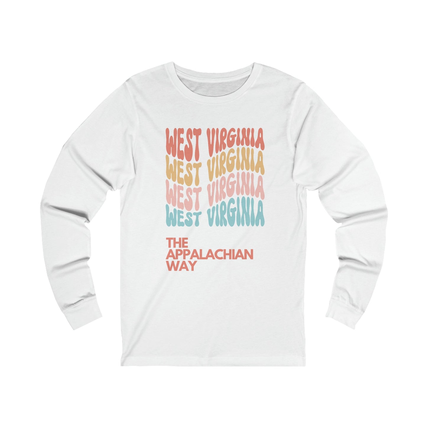 Retro West Virginia USA State The Appalachian Way Long Sleeved Shirt | Vintage State Shirt | Boho State Shirt