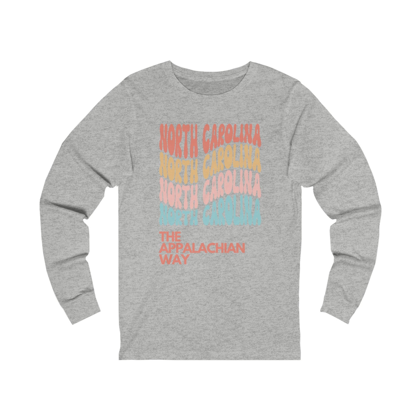 Retro North Carolina USA State The Appalachian Way Long Sleeve Shirt | Vintage State Shirt | Boho State Shirt