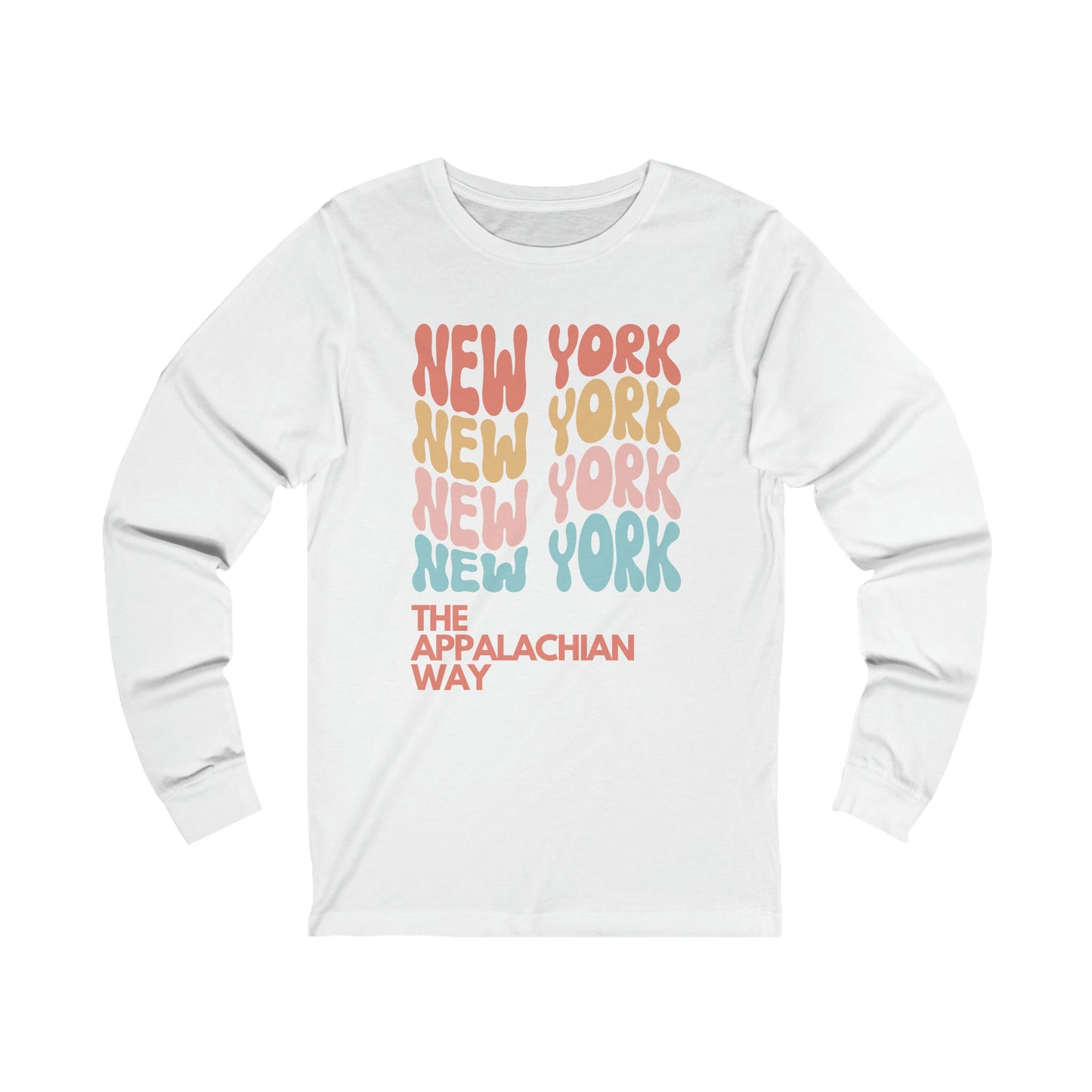 Retro New York USA State The Appalachian Way Long Sleeve Shirt | Vintage State Shirt | Boho State Shirt