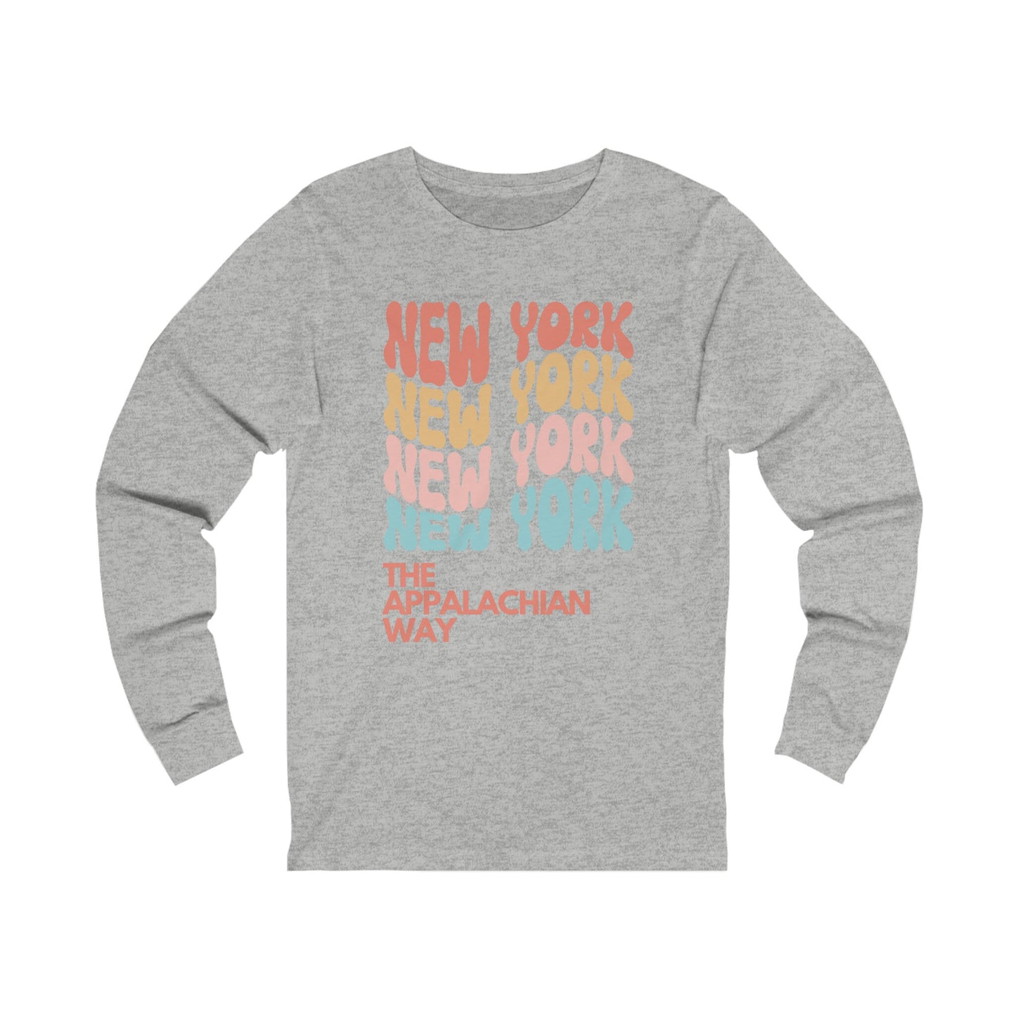 Retro New York USA State The Appalachian Way Long Sleeve Shirt | Vintage State Shirt | Boho State Shirt