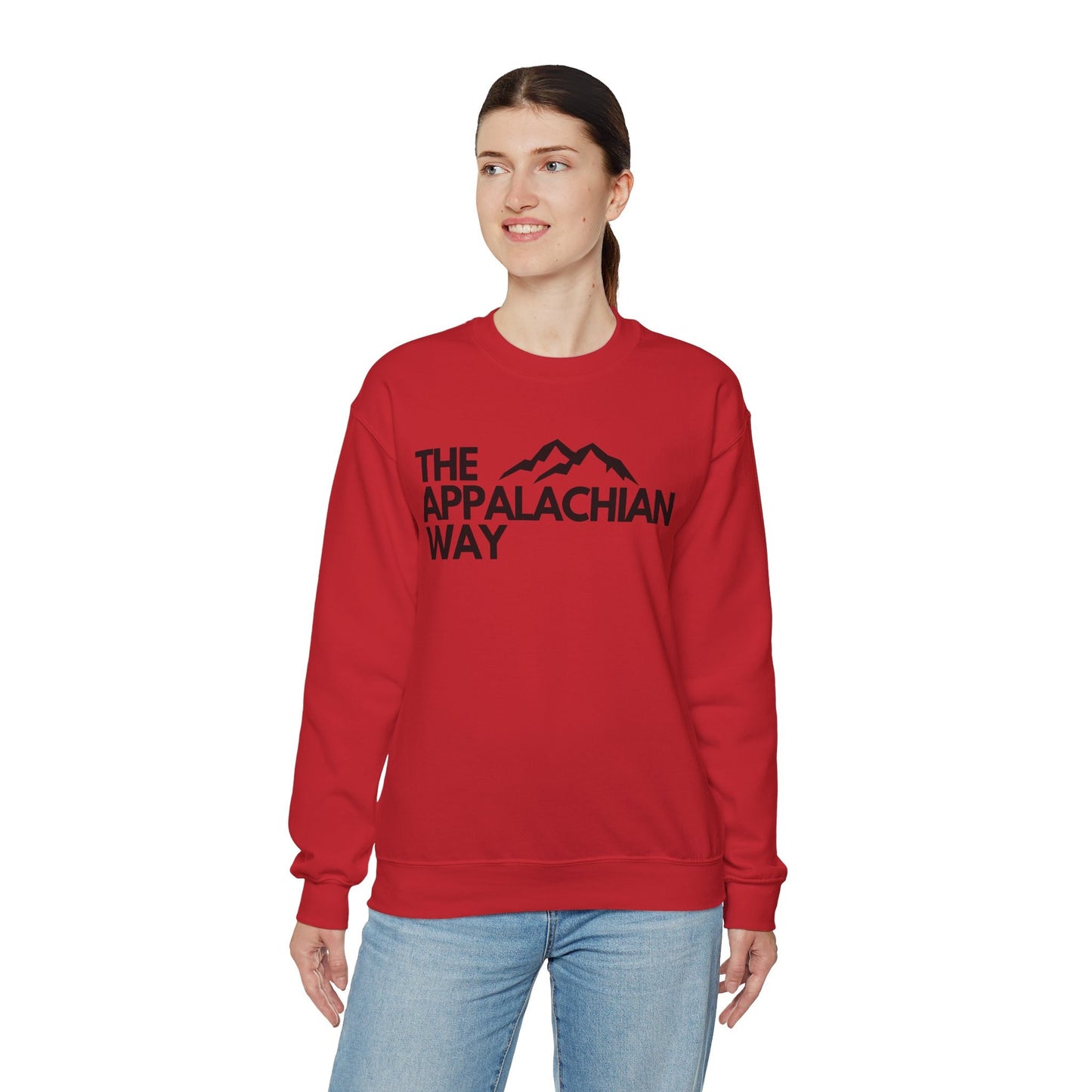 The Appalachian Way Logo Heavy Blend Crewneck Sweatshirt | lifestyle sweater, outdoors, nature, camping, hiking sweater, gifts for him her