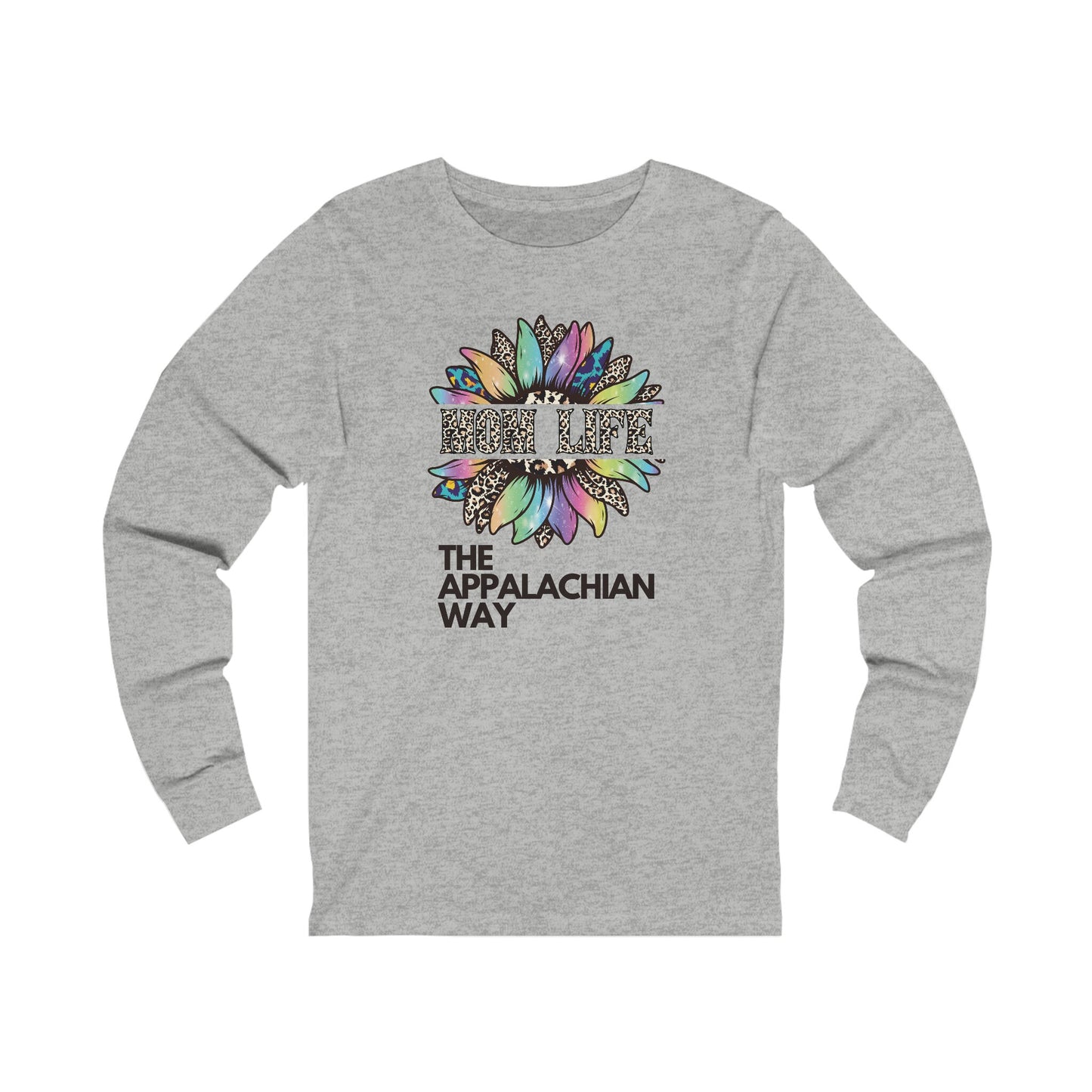 Mom Life Leapord Sunflower The Appalachian Way Long Sleeve T-shirt | Flower tee, southern , gift for mom, cute mom shirt, boy mom, girl mom