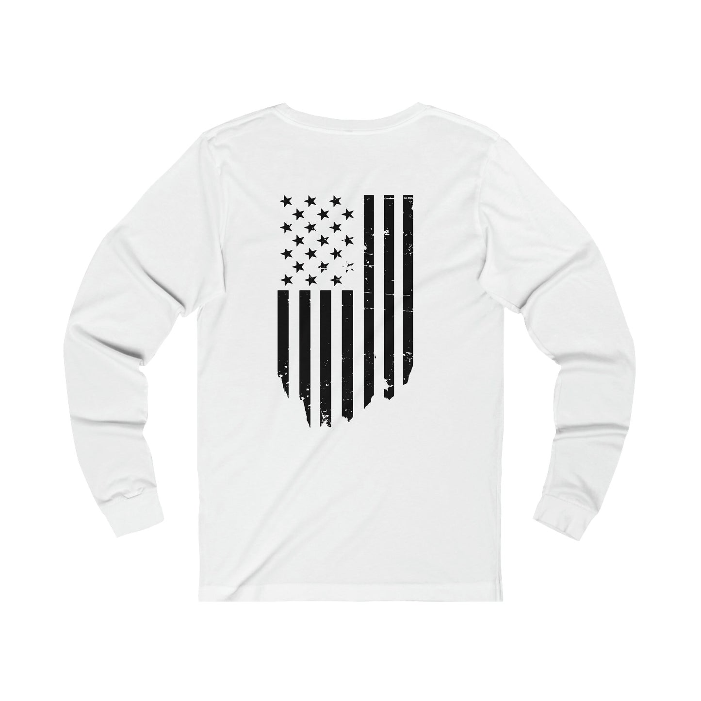 The Appalachian Way Distressed USA Flag Long Sleeved Shirt | American USA Flag | Patriotic | Land Of The Free United States Of America Men's