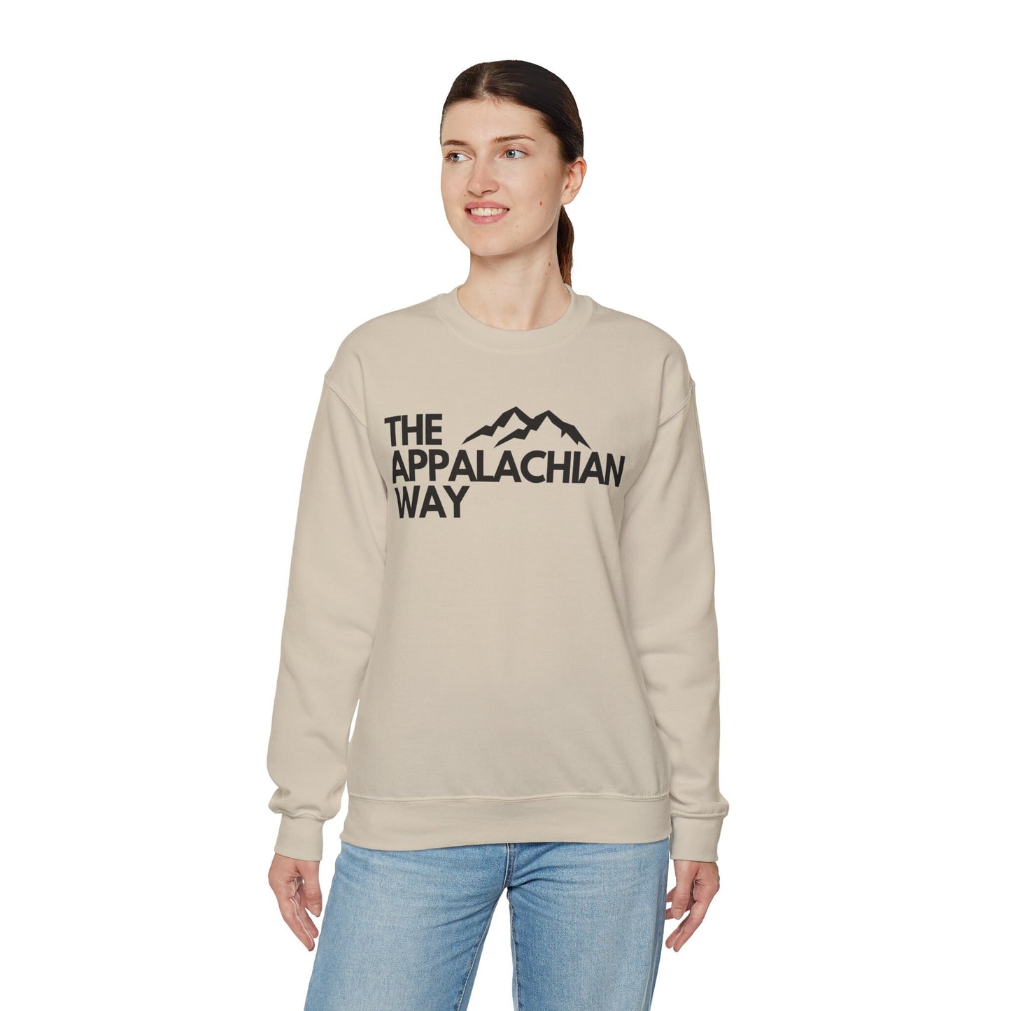 The Appalachian Way Logo Heavy Blend Crewneck Sweatshirt | lifestyle sweater, outdoors, nature, camping, hiking sweater, gifts for him her