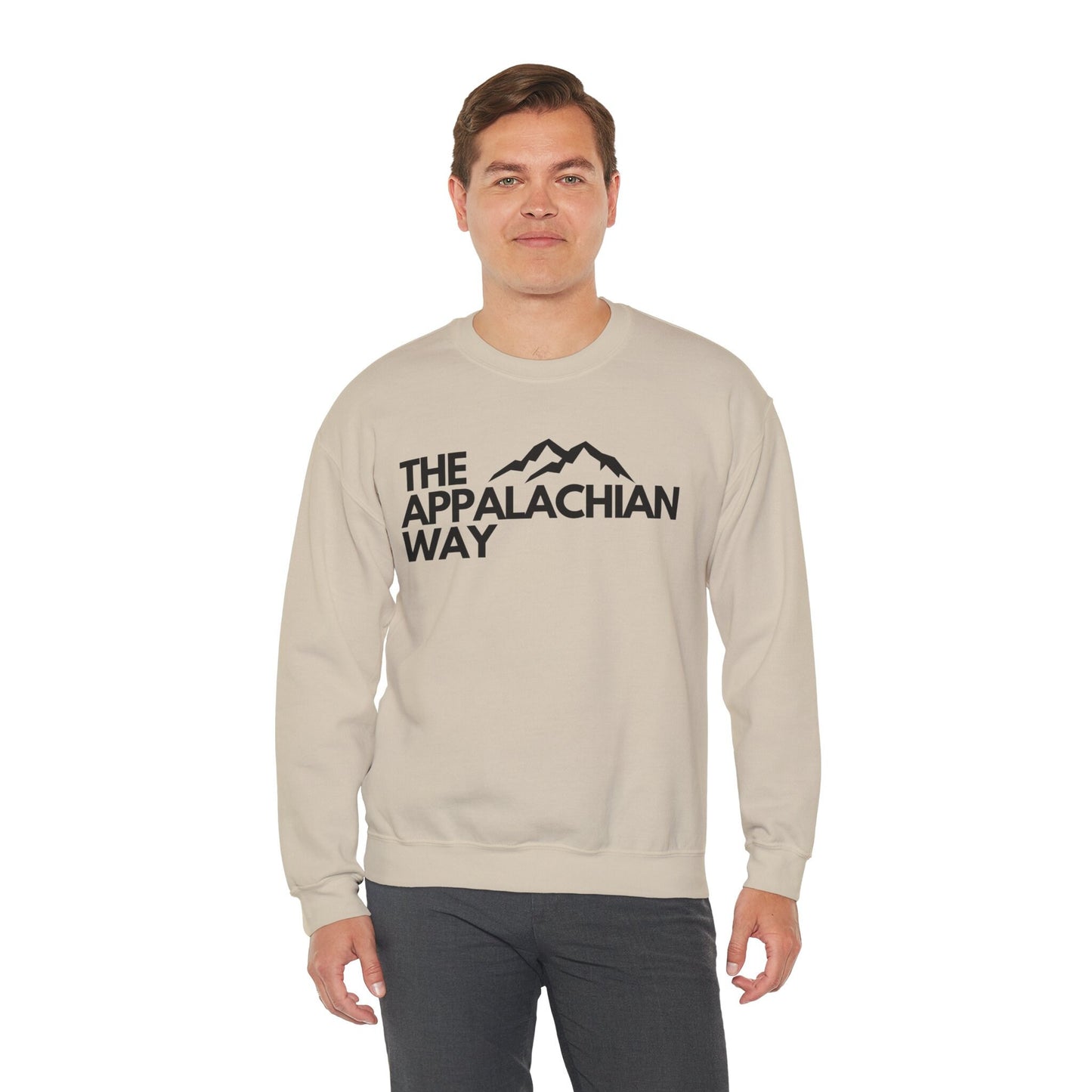 The Appalachian Way Logo Heavy Blend Crewneck Sweatshirt | lifestyle sweater, outdoors, nature, camping, hiking sweater, gifts for him her