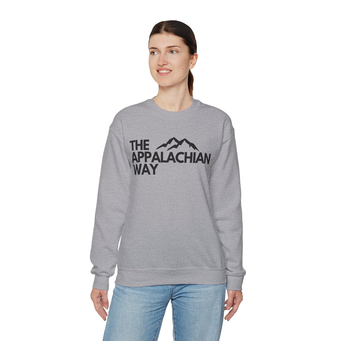 The Appalachian Way Logo Heavy Blend Crewneck Sweatshirt | lifestyle sweater, outdoors, nature, camping, hiking sweater, gifts for him her